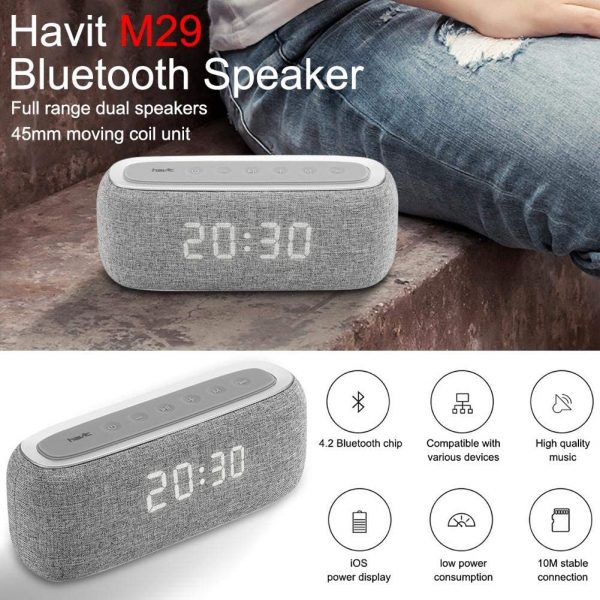 Havit Mx801 Wireless Speaker with Alarm Clock - Image 2