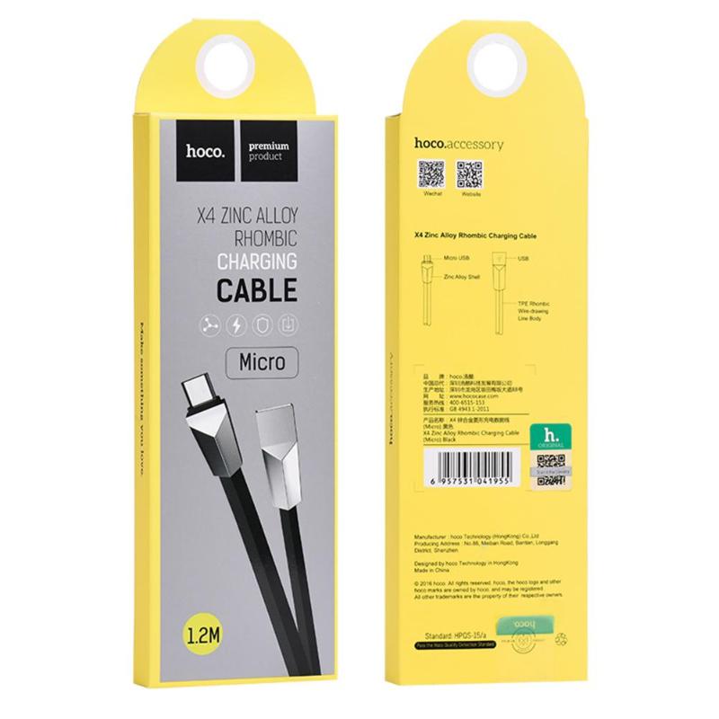 HOCO X4 Zinc Alloy Rhombic Micro USB Data Charging Cable - Image 3