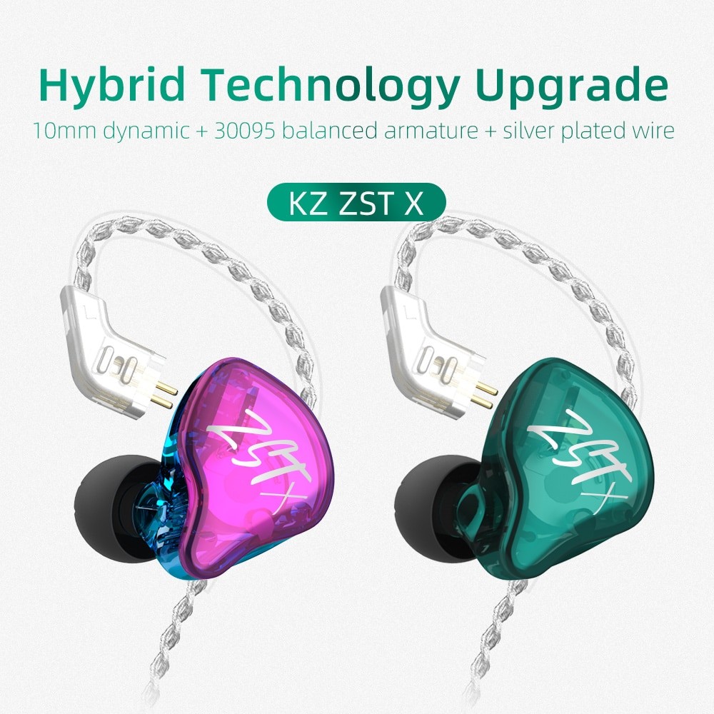 KZ ZSTX Hybrid In-ear Earphones HIFI Bass - Image 2
