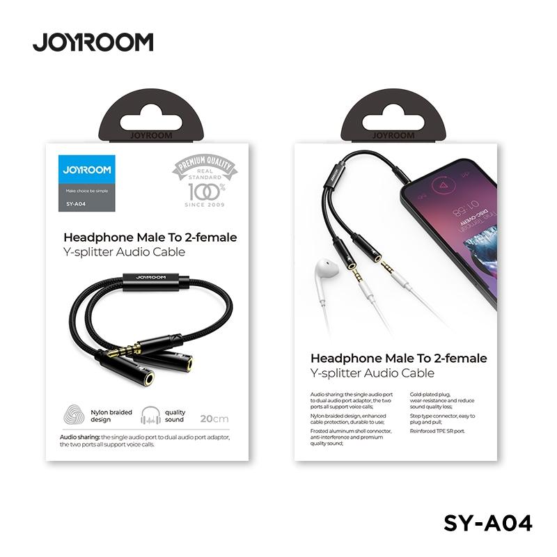 JOYROOM SY-A04 Headphone Male to 2 Female Y-Splitter Audio Converter - Image 3