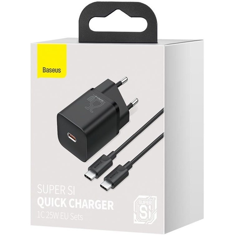 Baseus 25W Super Si Quick Charger 1C US Set - Image 3