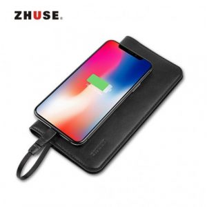 Zhuse Star River III Series 6000mAh Leather Wallet Wireless Charging Powerbank