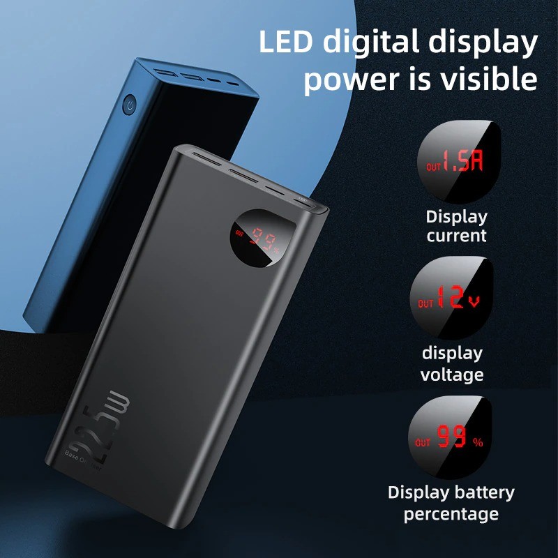 Baseus Adaman Metal Digital Display Quick Charge 22.5W 30000mAh Power Bank - Image 3
