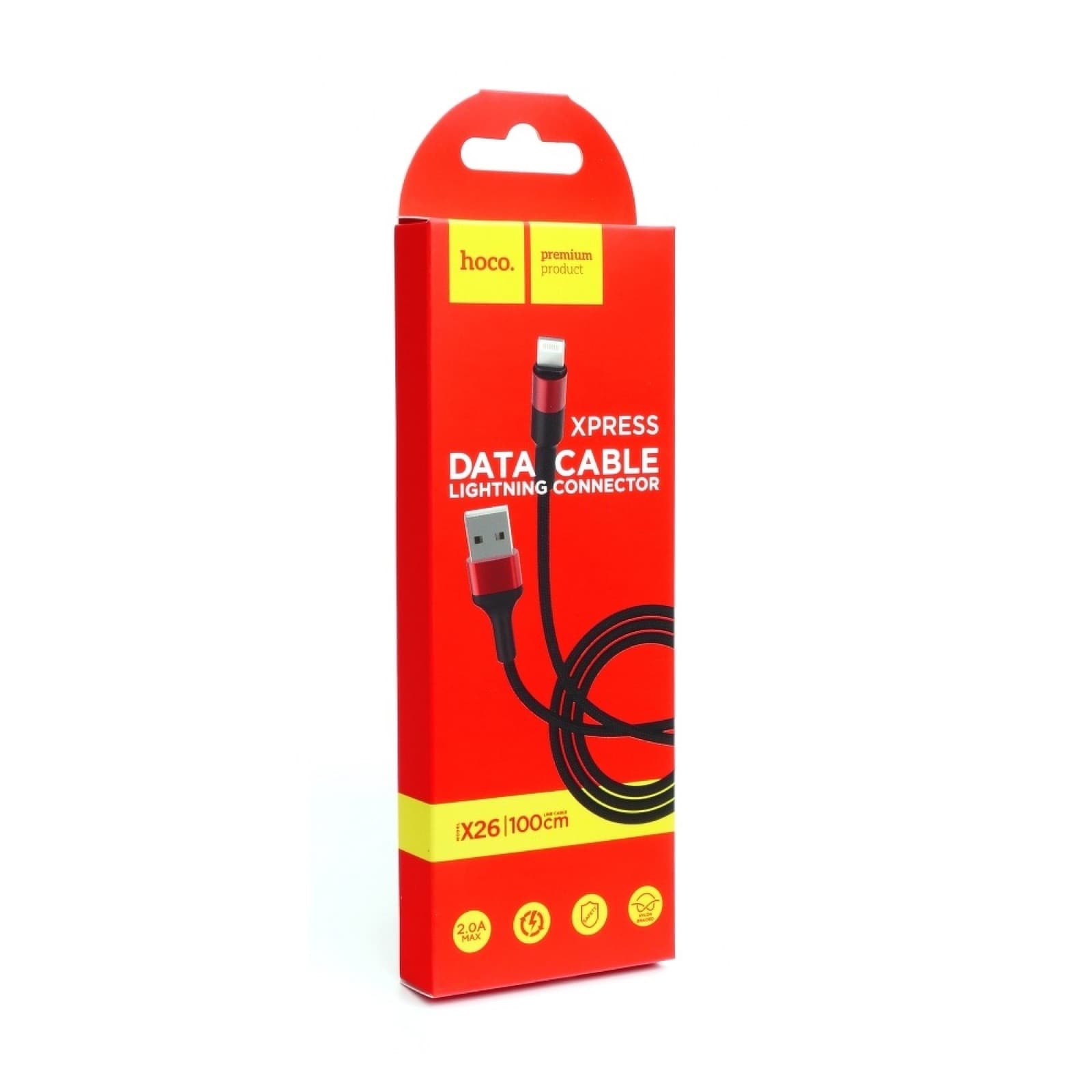 HOCO X26 Lightning1m Nylon Braided Fast Charging Cable - Image 2