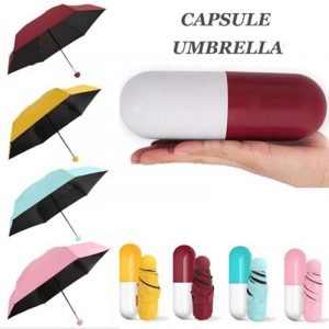 Mini Pocket Capsule Waterproof UV Rain Umbrella