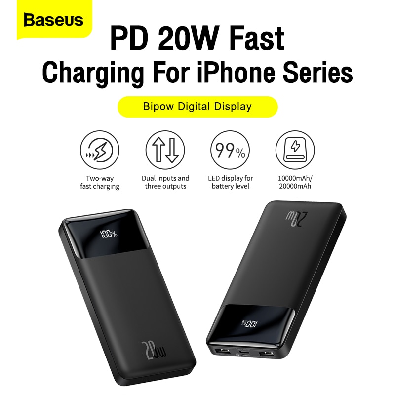 Baseus Bipow 20W Digital Display 20000mAh Power Bank - Image 2