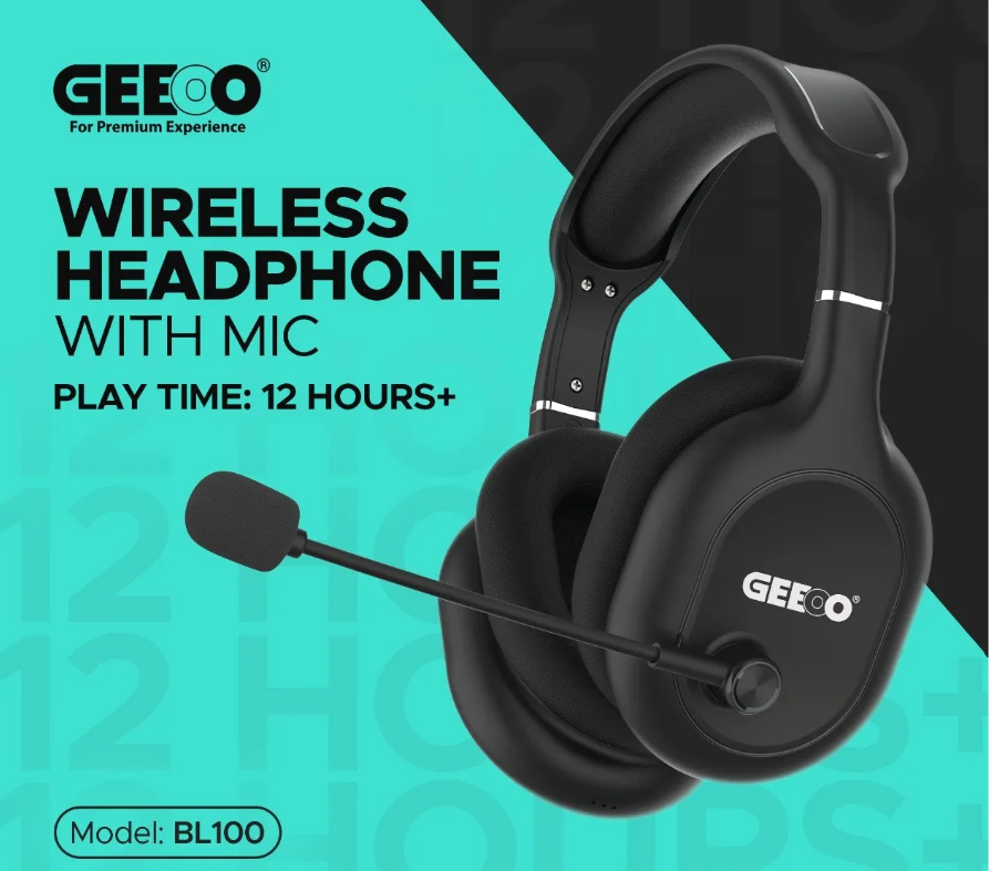 Geeoo BL-100 Over-Ear Bluetooth Headset with 3.5mm (Optional)