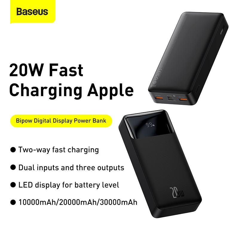 Baseus Bipow 20W Digital Display 30000mAh Power Bank - Image 3
